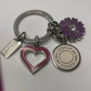 Coach Pink and Purple Keychain and Pink Coach Pen